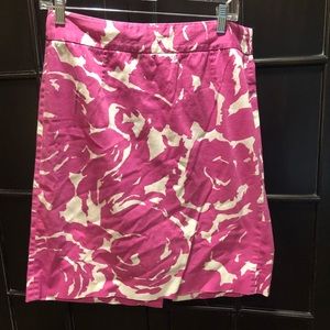 J Crew Magenta Floral Pencil Skirt